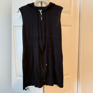 Dotti Sleeveless Full Zip Swim Tunic/Cover Up Black, Small, Great Condition